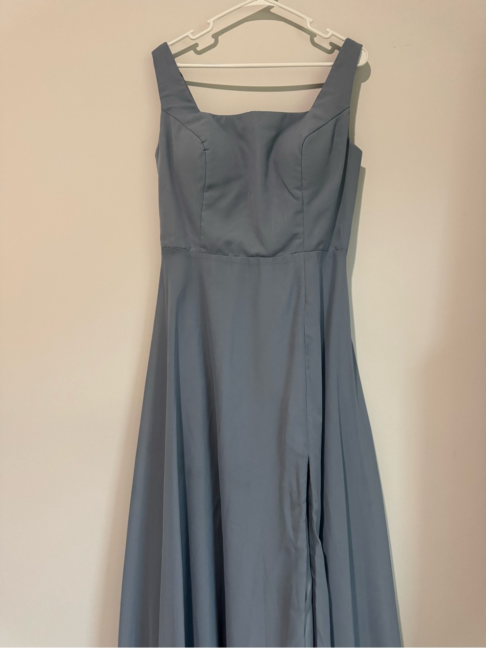 Sleeveless A-Line Maxi Dress in Dusty Blue